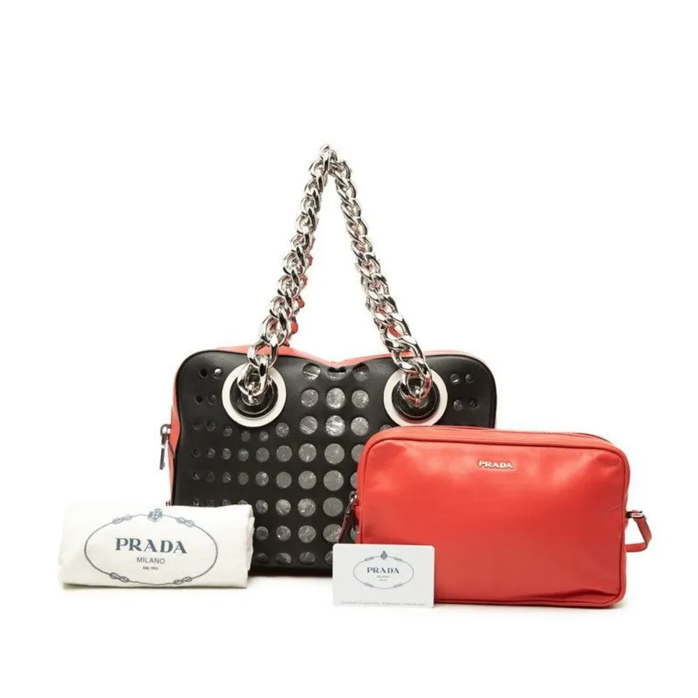 Prada City Fori Triangle Logo Tote